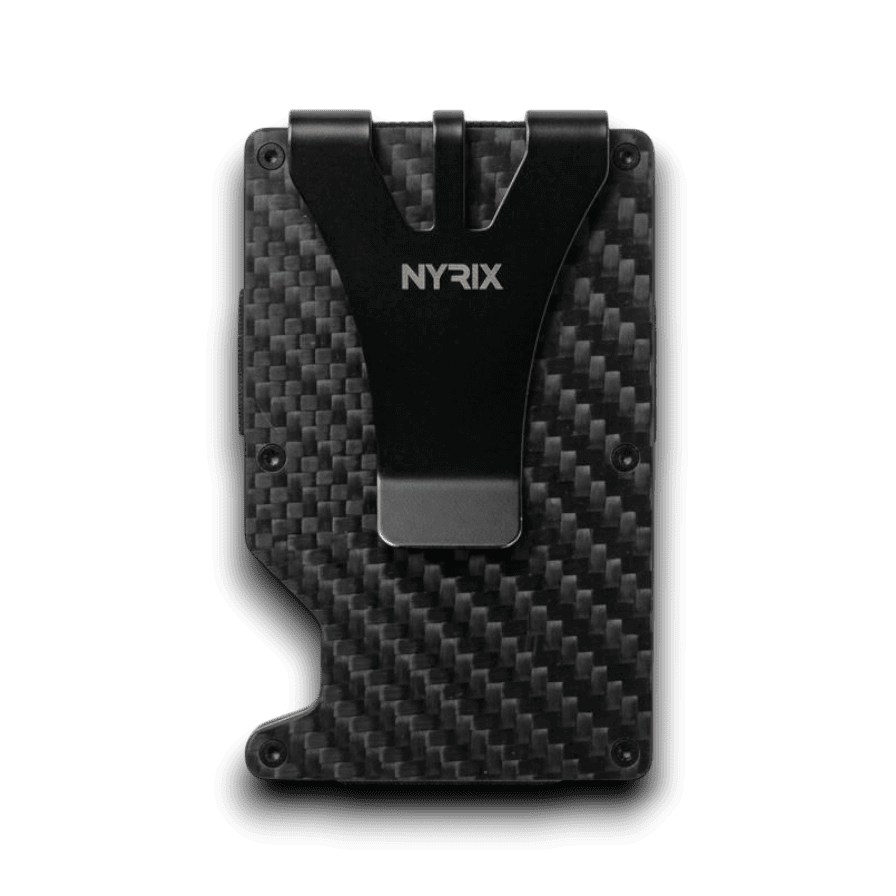 NYRIX Air Wallet Pro en fibre de carbone avec pince à billets