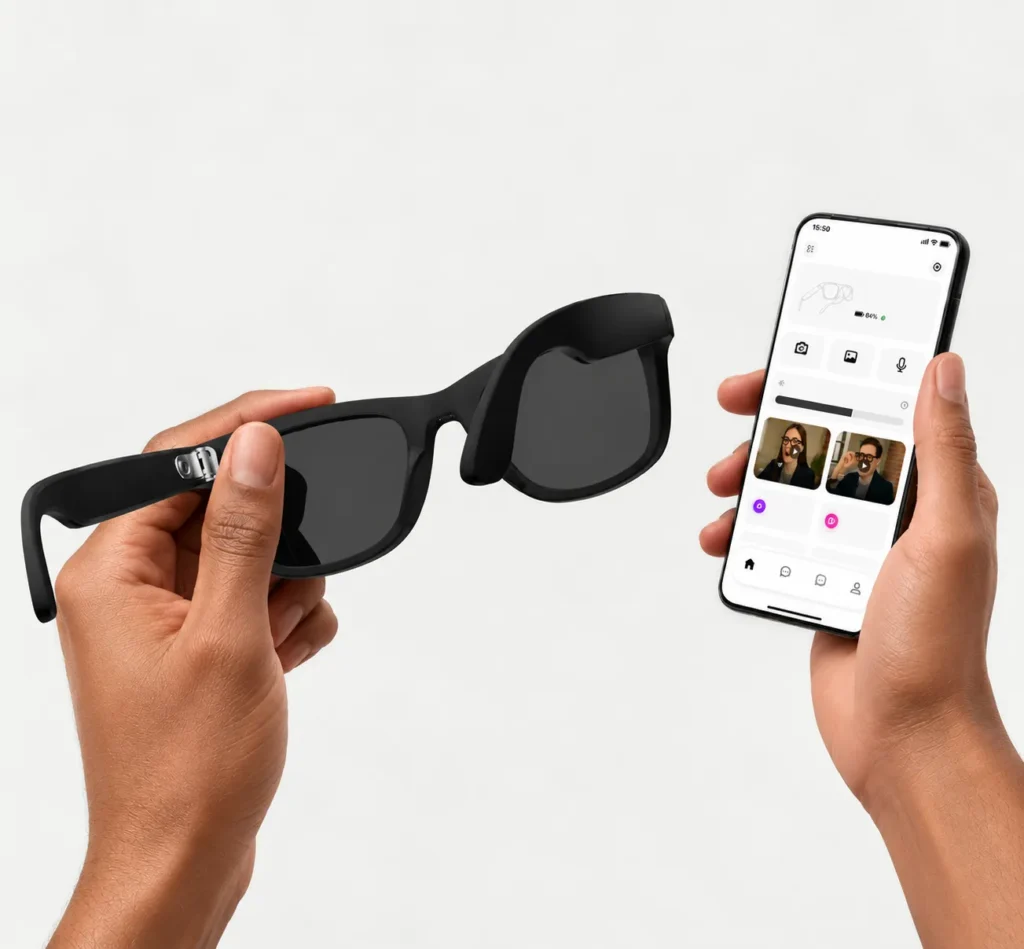 Lunettes connectées NYRIX Smart Glasses et leur application sur smartphone