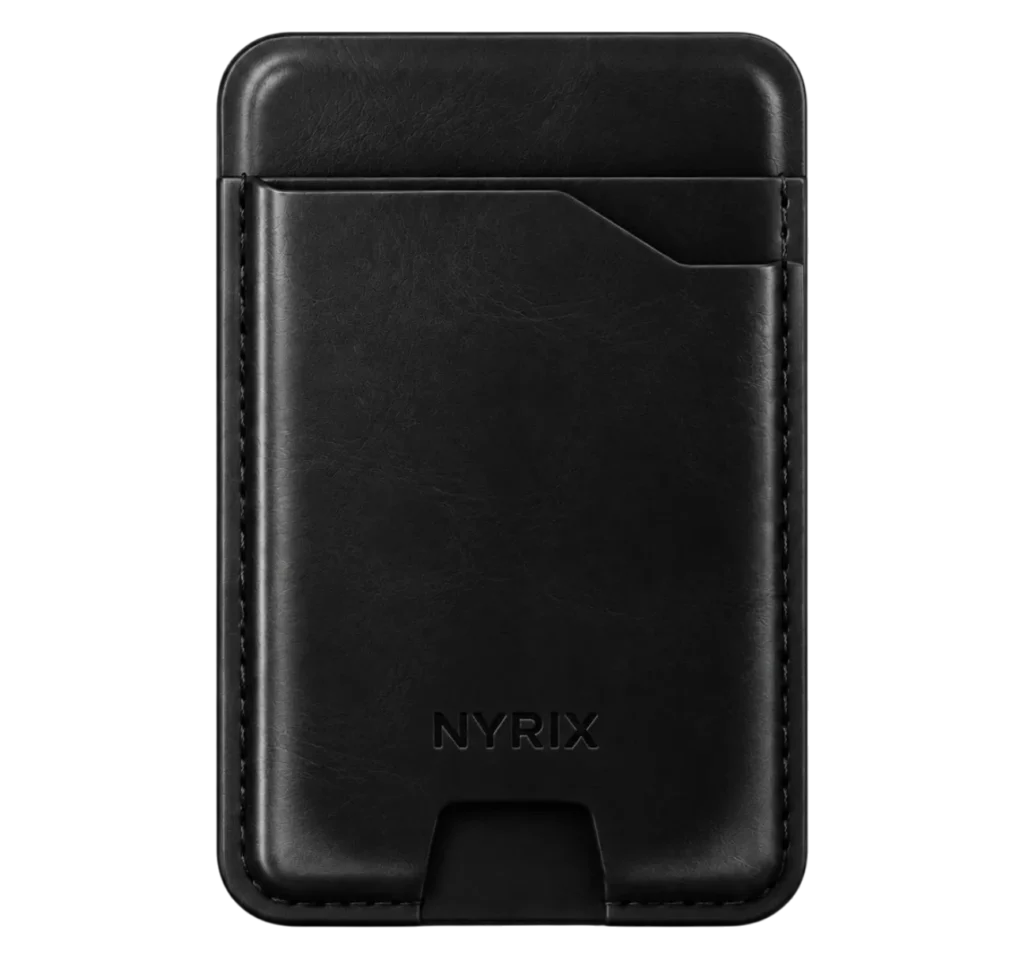 NYRIX Air Wallet Mag noir en similicuir, vue de face